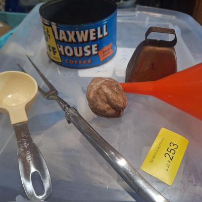 Sale Photo Thumbnail #750: random items, vintage metal coffee can