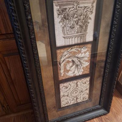 Sale Photo Thumbnail #802: framed wall art with glass.  
