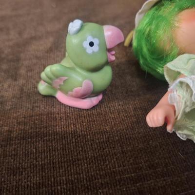 Sale Photo Thumbnail #839: vintage lime chiffon doll with pet from Strawberry Shortcake