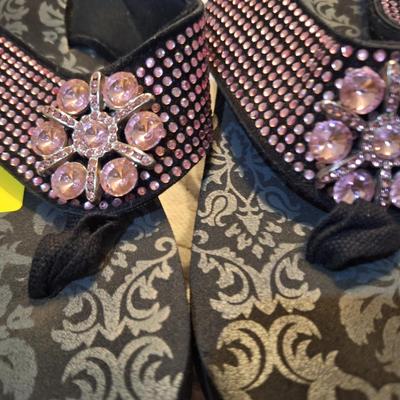 Sale Photo Thumbnail #973: these have been worn but not much.  Very cute flip flops with wedge heel.