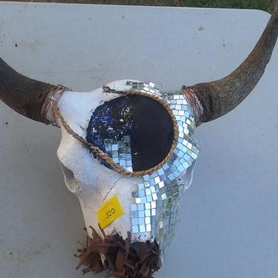Sale Photo Thumbnail #150: the decorated pieces need attention but it's a great skull