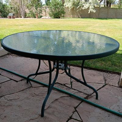GLASS TOP PATIO TABLE