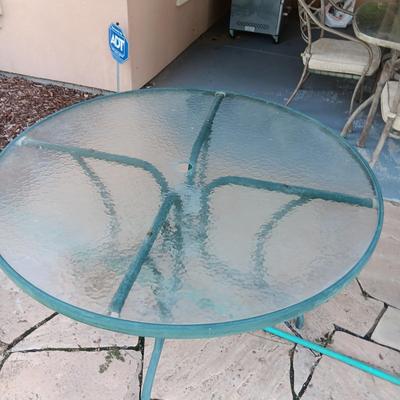 GLASS TOP PATIO TABLE