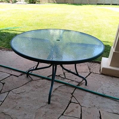 GLASS TOP PATIO TABLE