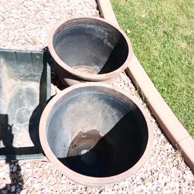 3 LARGE FLOWER POTS