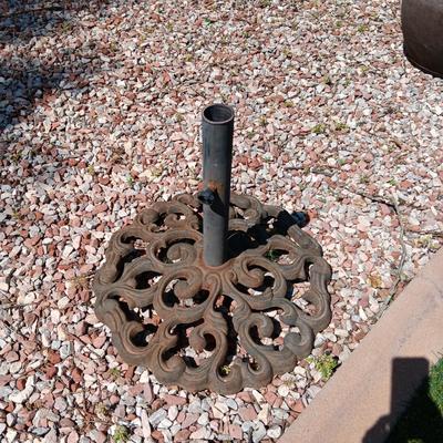LARGE, HEAVY IRON UMBRELLA STAND 25"