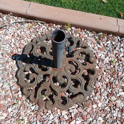 LARGE, HEAVY IRON UMBRELLA STAND 25"