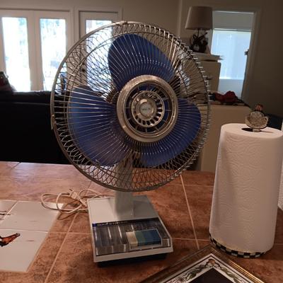 OSCILLATING FAN, PAPER TOWEL HOLDER AND FRAMED PICTURE