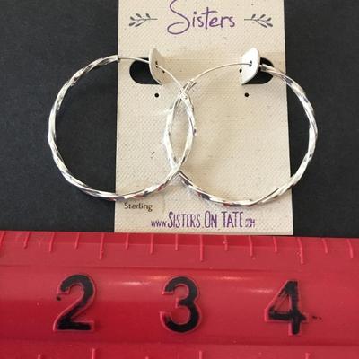 Beautiful sterling, silver hoop earrings