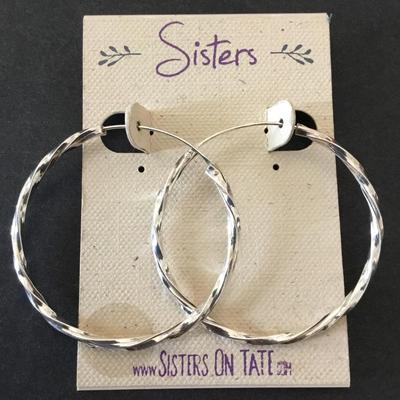Beautiful sterling, silver hoop earrings
