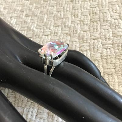 Beautiful sterling silver authentic crystal ring