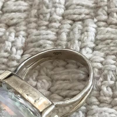 Beautiful sterling silver authentic crystal ring