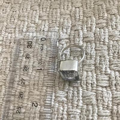 Beautiful silver sterling ring with authentic crystal