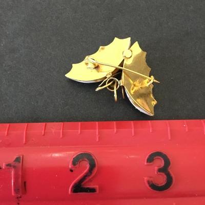 Beautiful, vintage moth, gold toned shell carved
