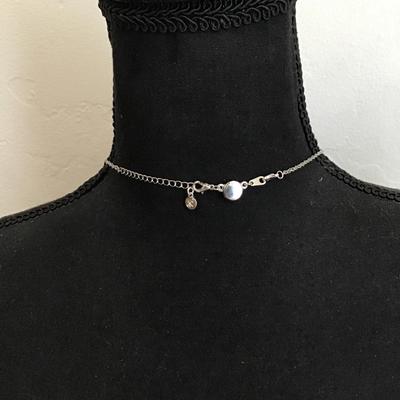 Lauren Conrad mom heart blue faceted glass pendant silver necklace