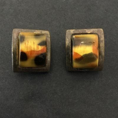 Vintage ethnic clip on earrings