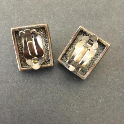 Vintage ethnic clip on earrings
