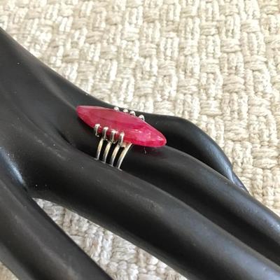 Red Indian Ruby 925 ring