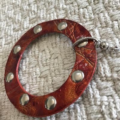 Big chunky leather hoop earrings