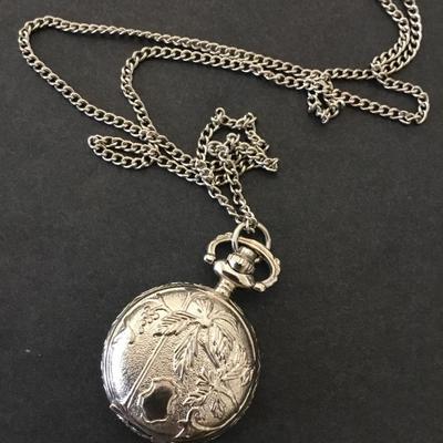 Vintage miniature pocket watch necklace