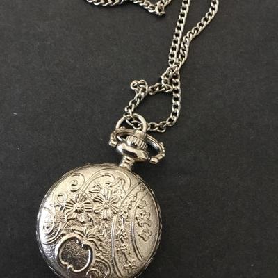 Vintage miniature pocket watch necklace
