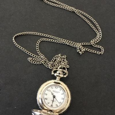 Vintage miniature pocket watch necklace
