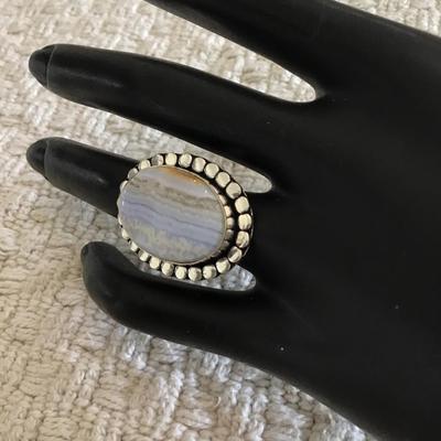 Blue Lace Agate 925 ring