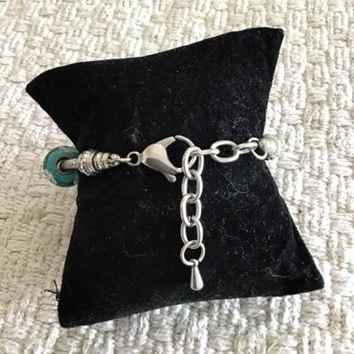 Pretty glass beaded bracelet with palm tree charm