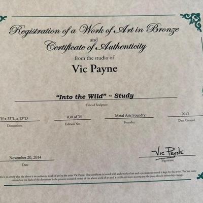 Vic Payne Bronze “Into The Wild” 30/35