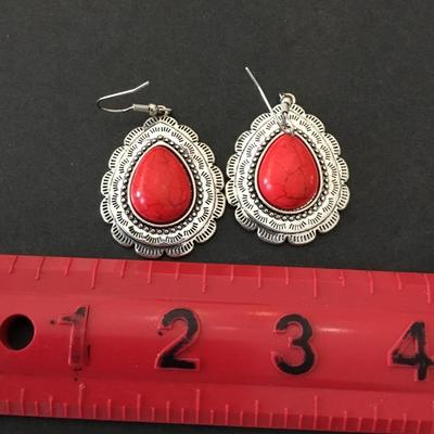 Cute faux stone statement earrings