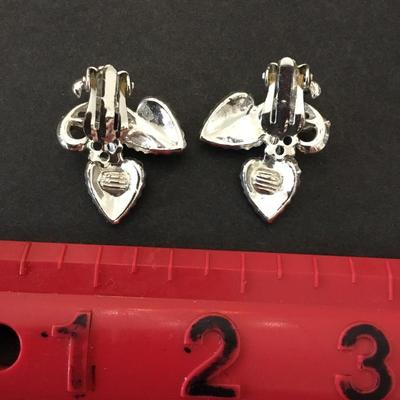 Vintage Silver chrome clip on earrings