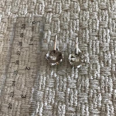 Vintage silver tone elegant dangle earrings