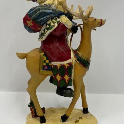 Winterland Collection 2007 by St. Nicholas Square Santa Claus on Reindeer made with resin