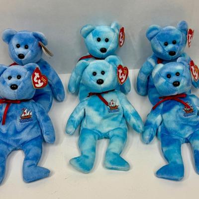 Ty "Niña, Pinta or the Santa Maria" Columbus Day Bear Beanie Baby, Vintage, Rare and Retired