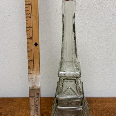 Vintage Glass Bottle Eiffel Tower Shaped