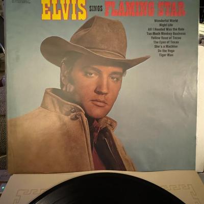 Sale Photo Thumbnail #112: The image you sent shows the album "Elvis Sings Flaming Star" by Elvis Presley.
Here's some information about this album:
Album Title: Elvis Sings Flaming Star.
Artist: Elvis Presley.
Release Year: Originally released in 1969 on the RCA Camden budget labe