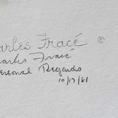 Sale Photo Thumbnail #520: pencil signed  10-17-81
16 x 20 inches 
Charles Frace’
Published by the American Masters Foundation’
Jacketed = in a closed envelope to protect the print
Signed = Signature on the print
