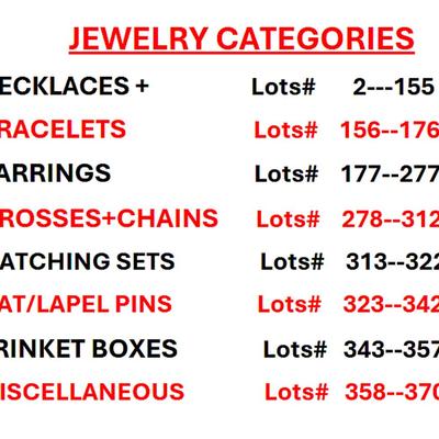 Jewelry Categories
