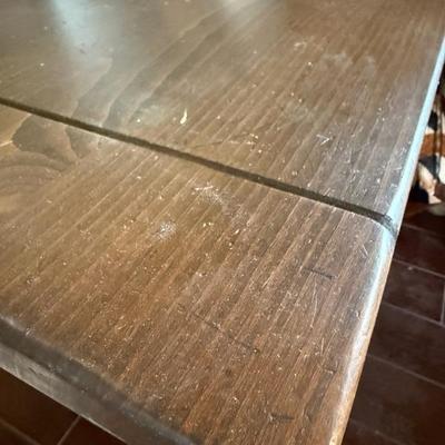 Heavy Vintage Pub/Trestle Base Dining Table & 6 Chair