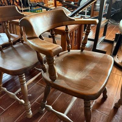 Heavy Vintage Pub/Trestle Base Dining Table & 6 Chair