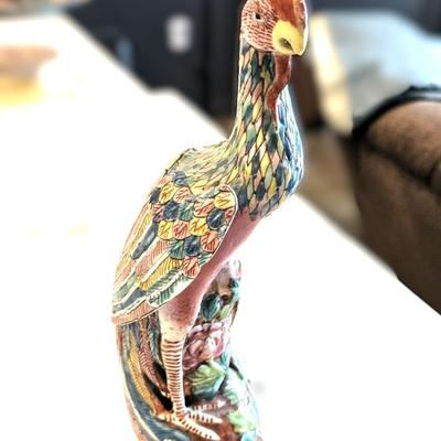 Phoenix Sculpture with Floral Designs