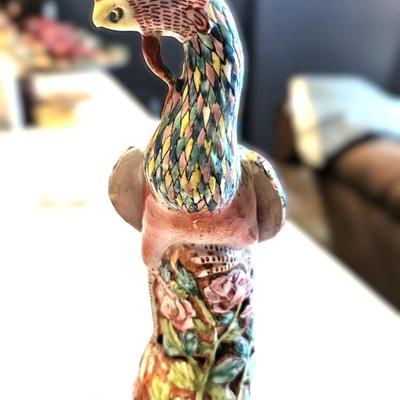Phoenix Sculpture with Floral Designs