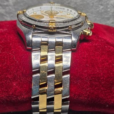 Lot 5: Breitling Chrono Cockpit Two-Tone Men's Watch - 18KT Gold Accents