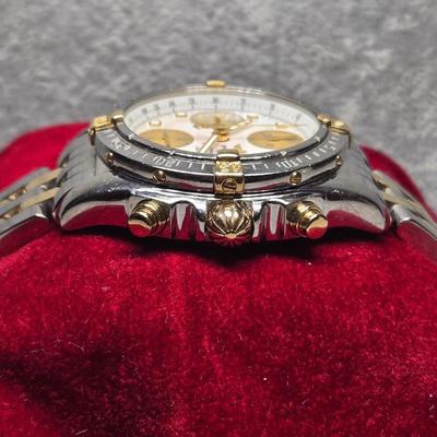 Lot 5: Breitling Chrono Cockpit Two-Tone Men's Watch - 18KT Gold Accents