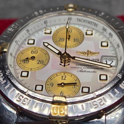 Lot 5: Breitling Chrono Cockpit Two-Tone Men's Watch - 18KT Gold Accents