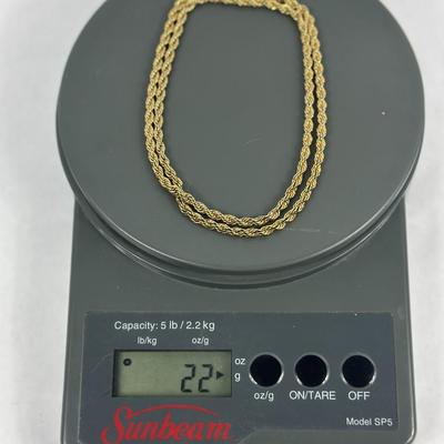 Lot 6: 14k Gold Necklace - 22g