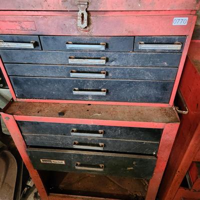 Vintage Montgomery Ward Powr Kraft 9 Drawer Tool Cabinet