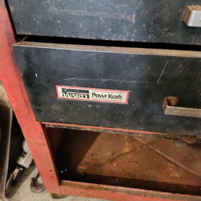 Vintage Montgomery Ward Powr Kraft 9 Drawer Tool Cabinet