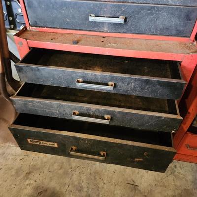 Vintage Montgomery Ward Powr Kraft 9 Drawer Tool Cabinet