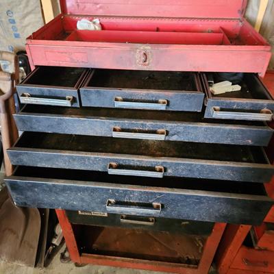 Vintage Montgomery Ward Powr Kraft 9 Drawer Tool Cabinet